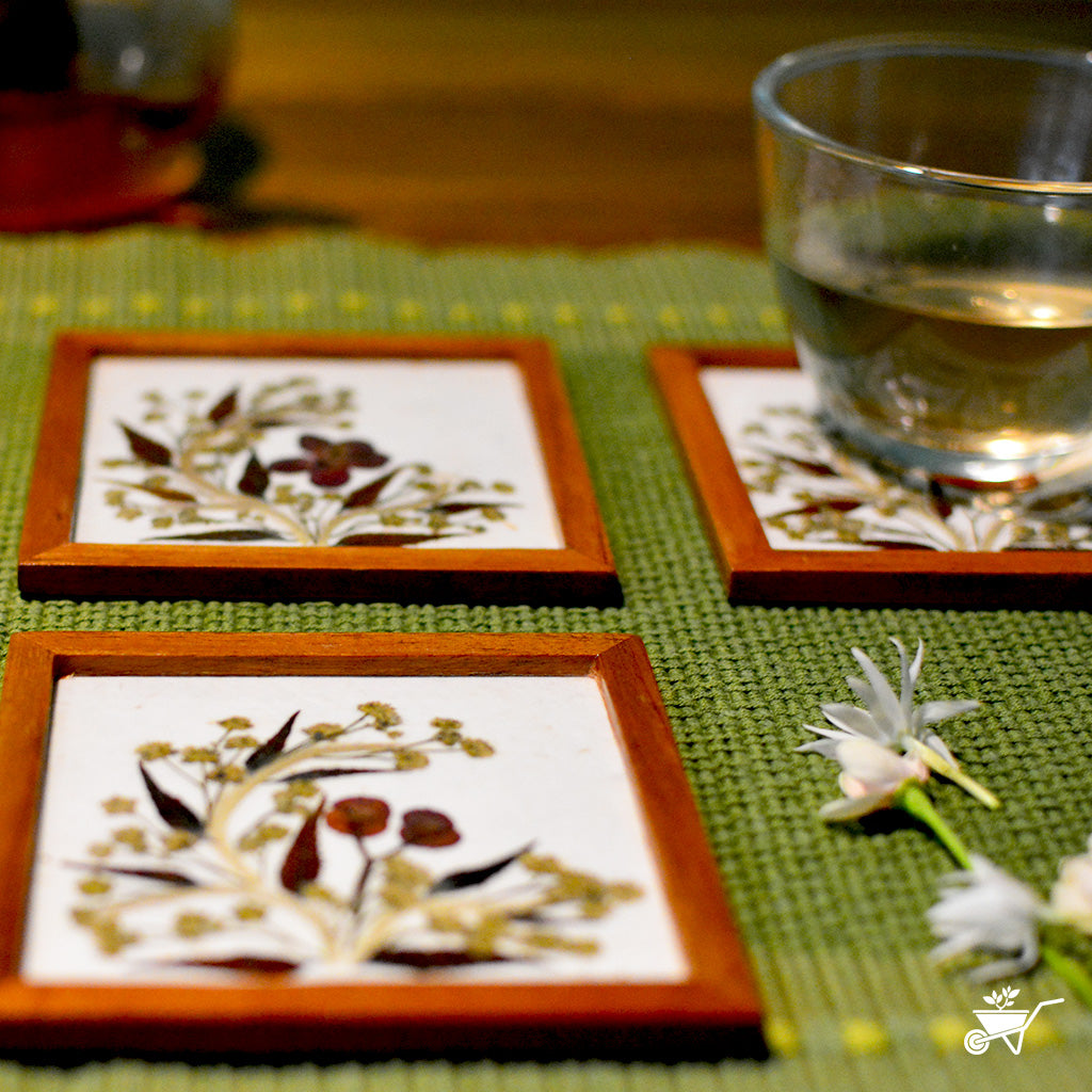 Pastel Blooms Dried Flower Coaster - myBageecha