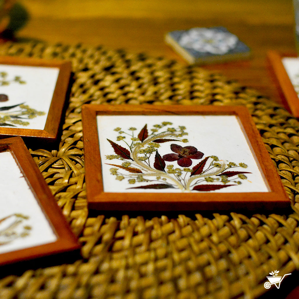 Pastel Blooms Dried Flower Coaster - myBageecha