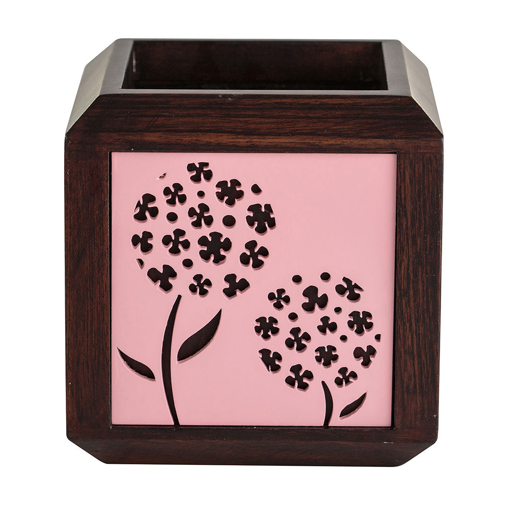 QUBO Pink Foggy Cluster Handmade Wooden Indoor Planter Pot - myBageecha