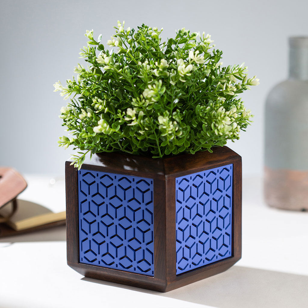 QUBO Boxy Handmade Wooden Indoor Planter Pot - myBageecha