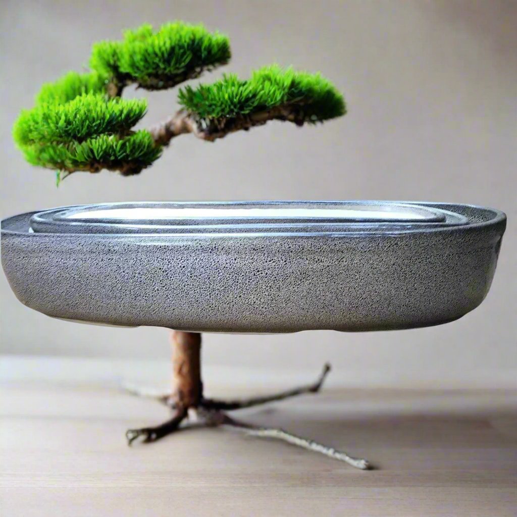 Set of 3 Chiselled Bonsai Tray – Speckled Grey – myBageecha
