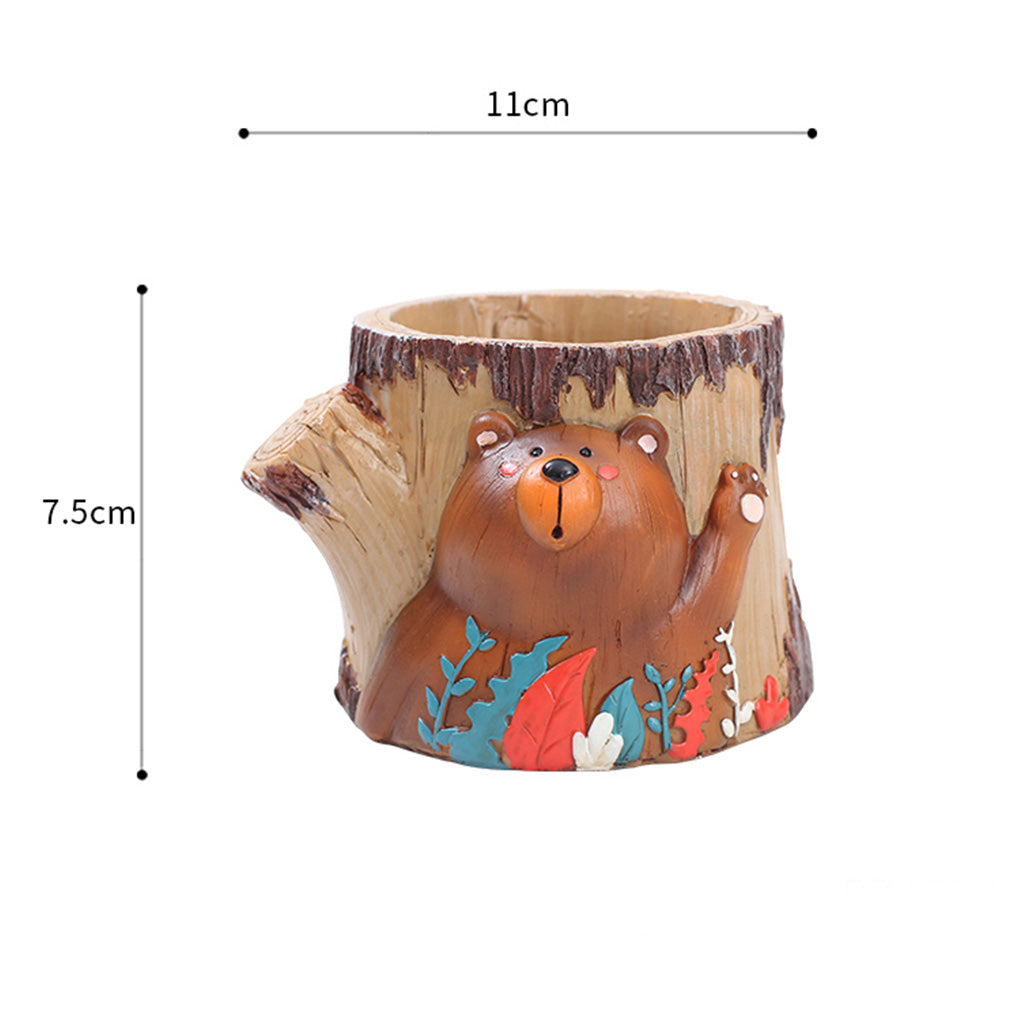 Cute Waving Bear Resin Succulent Pot - myBageecha