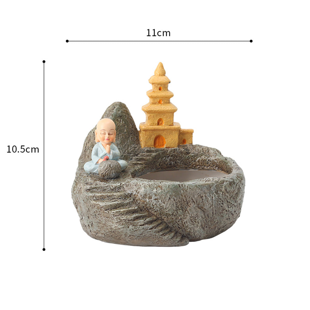 Cute Monk Meditating Resin Succulent Pot - myBageecha