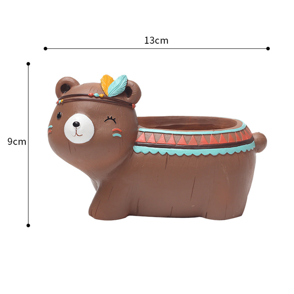 Cute Tribal Bear Resin Succulent Pot - myBageecha