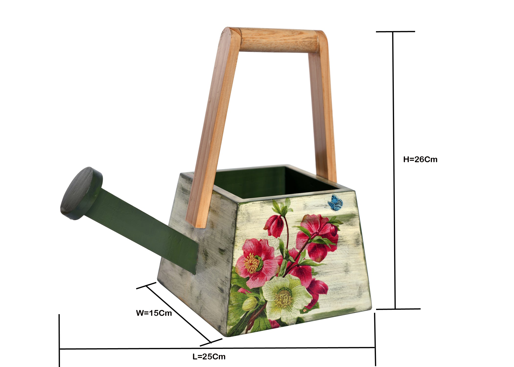 Watering Can Shaped Wooden Pot - myBageecha