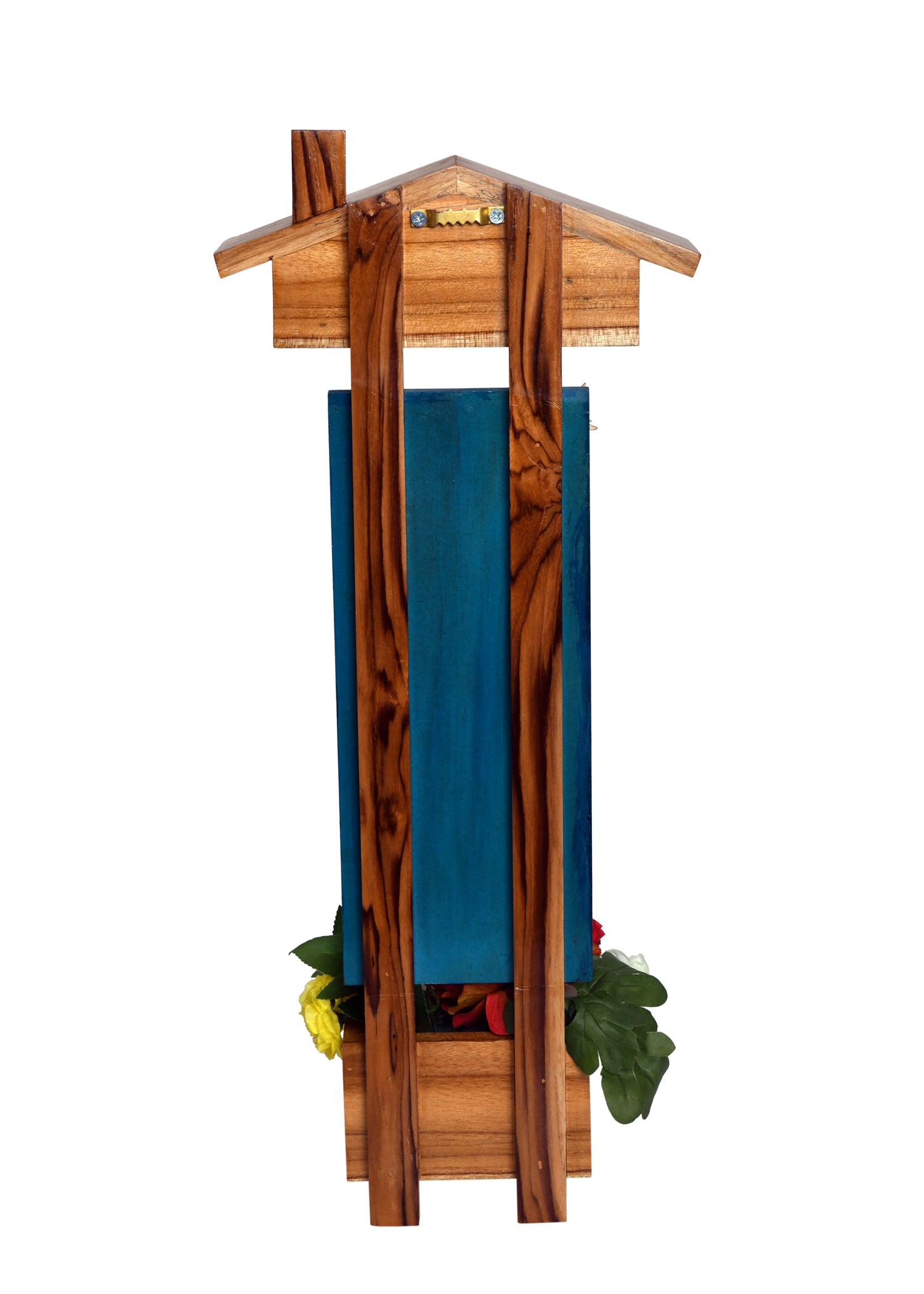 Welcome Message with Artificial Flowers Wooden Rack - myBageecha