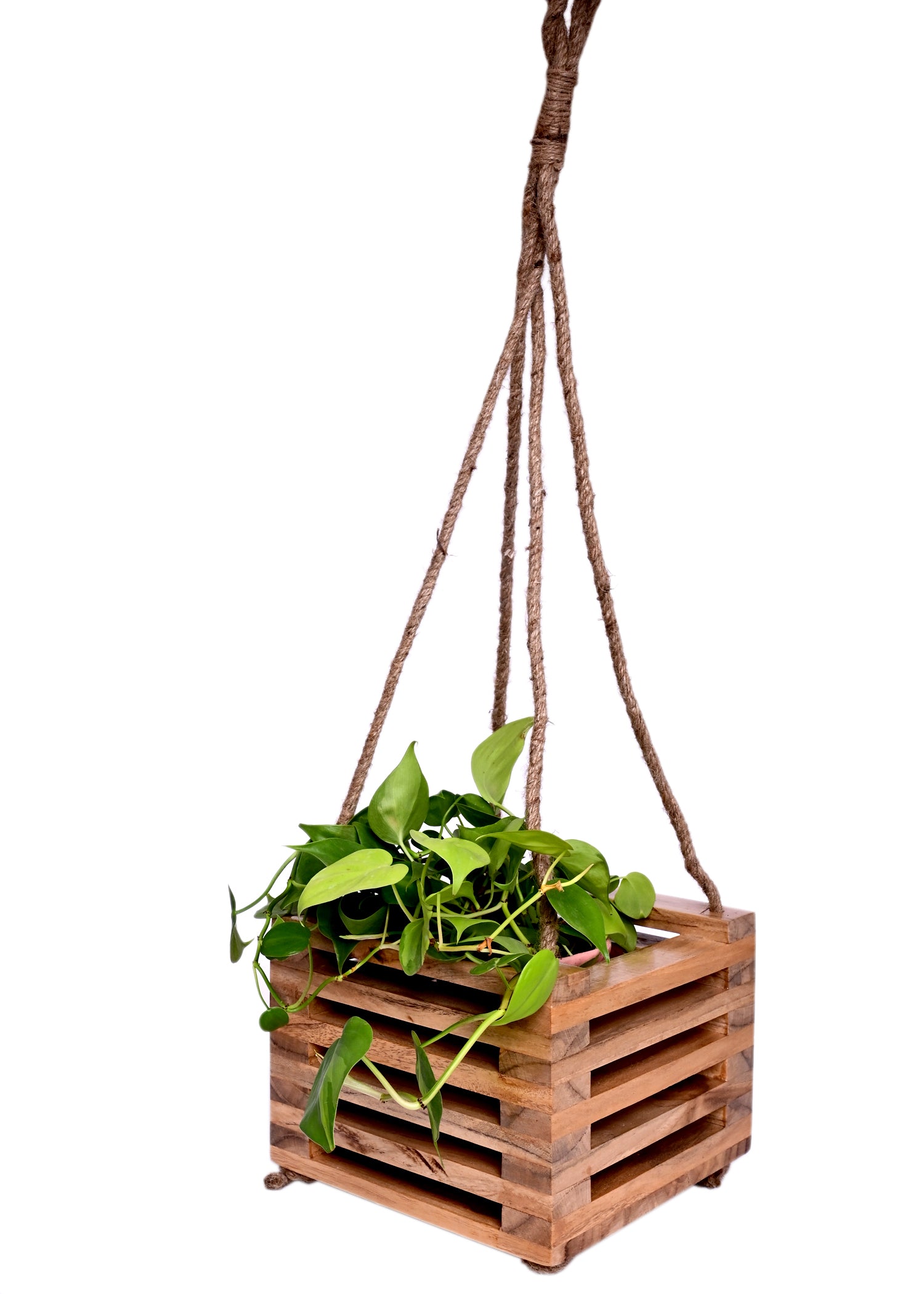 Solid Wood Hanging Wooden Planter - myBageecha