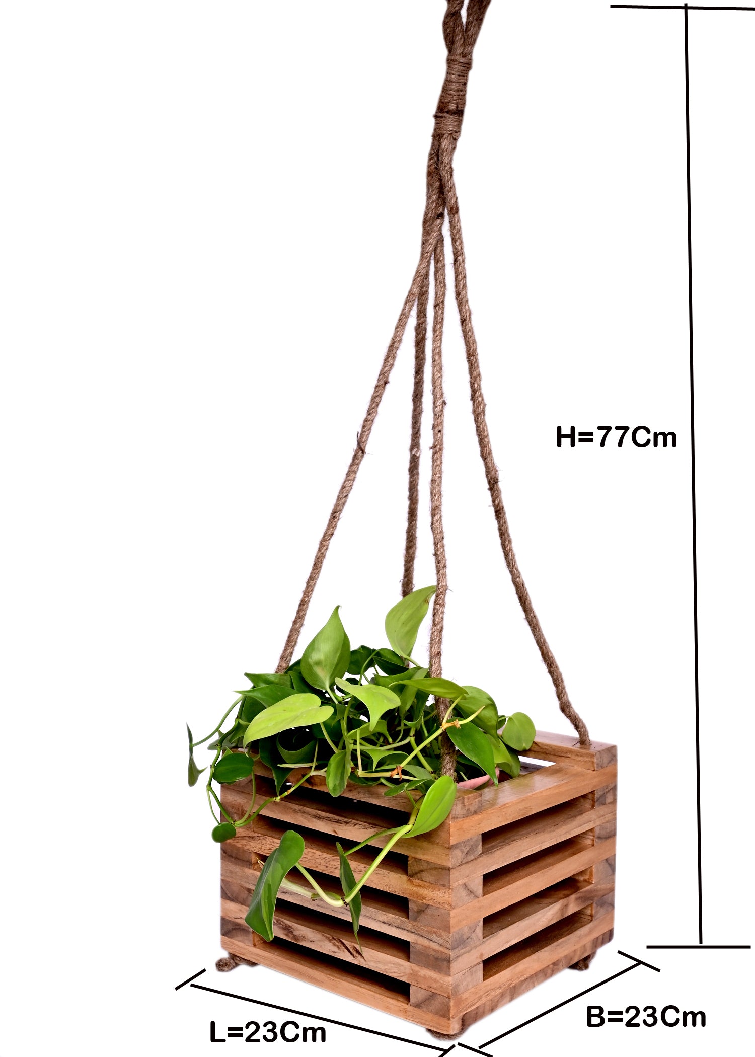 Solid Wood Hanging Wooden Planter - myBageecha