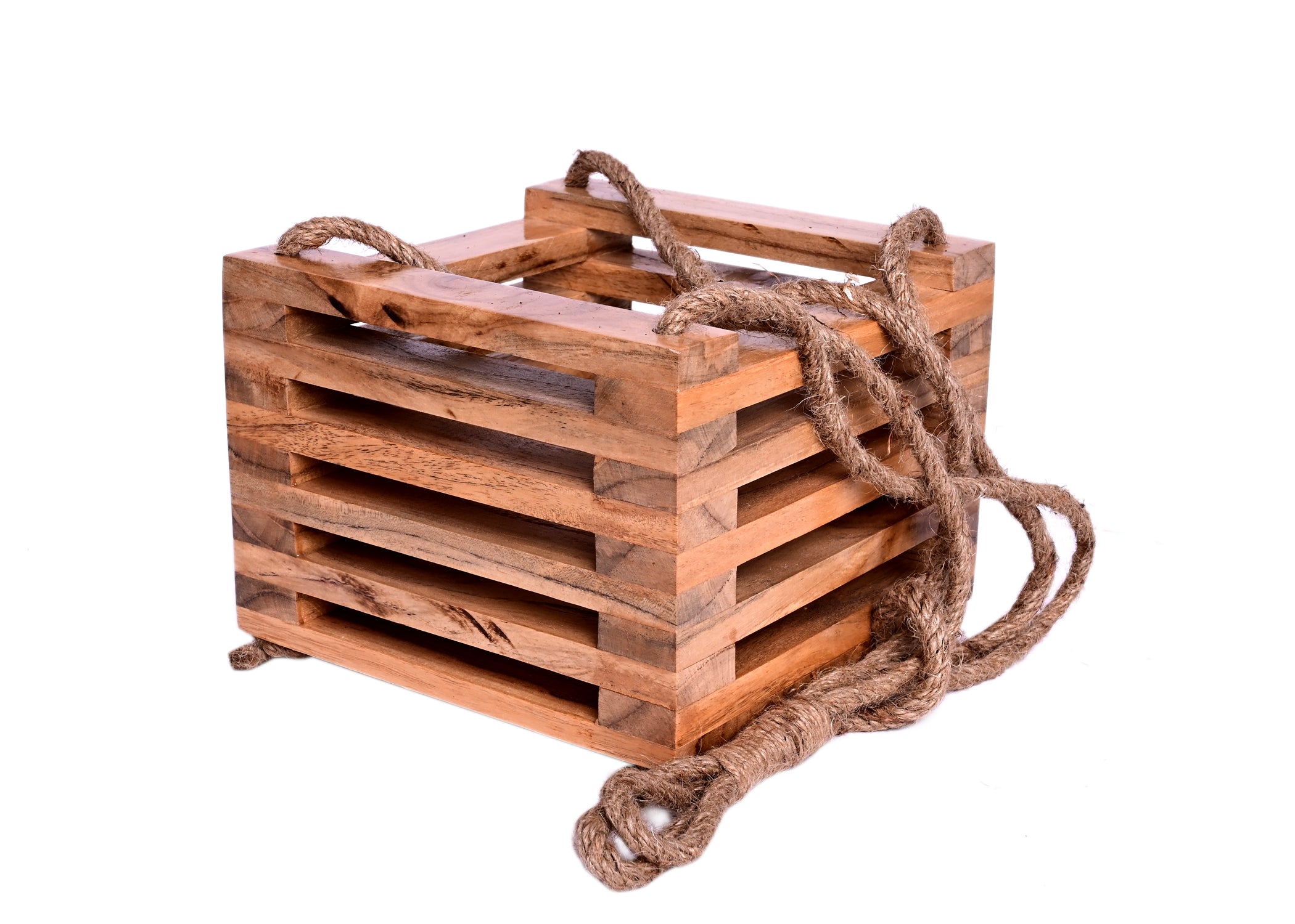 Solid Wood Hanging Wooden Planter - myBageecha