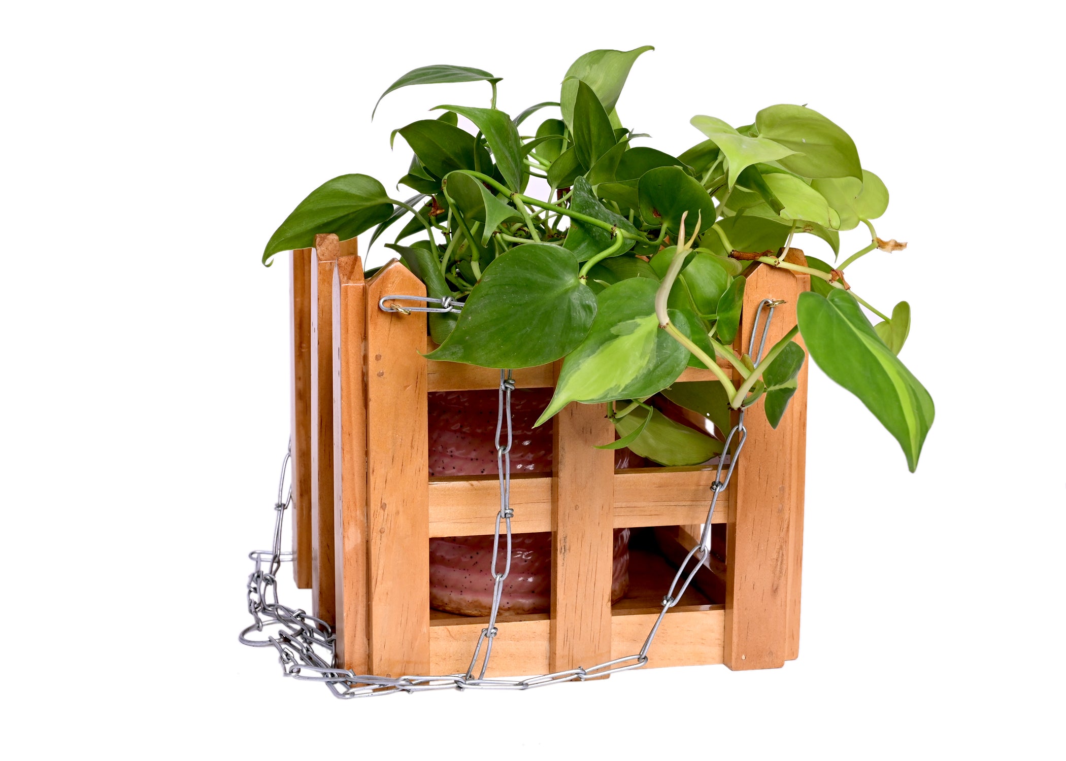 Hanging Fence Style Wooden Planter - myBageecha