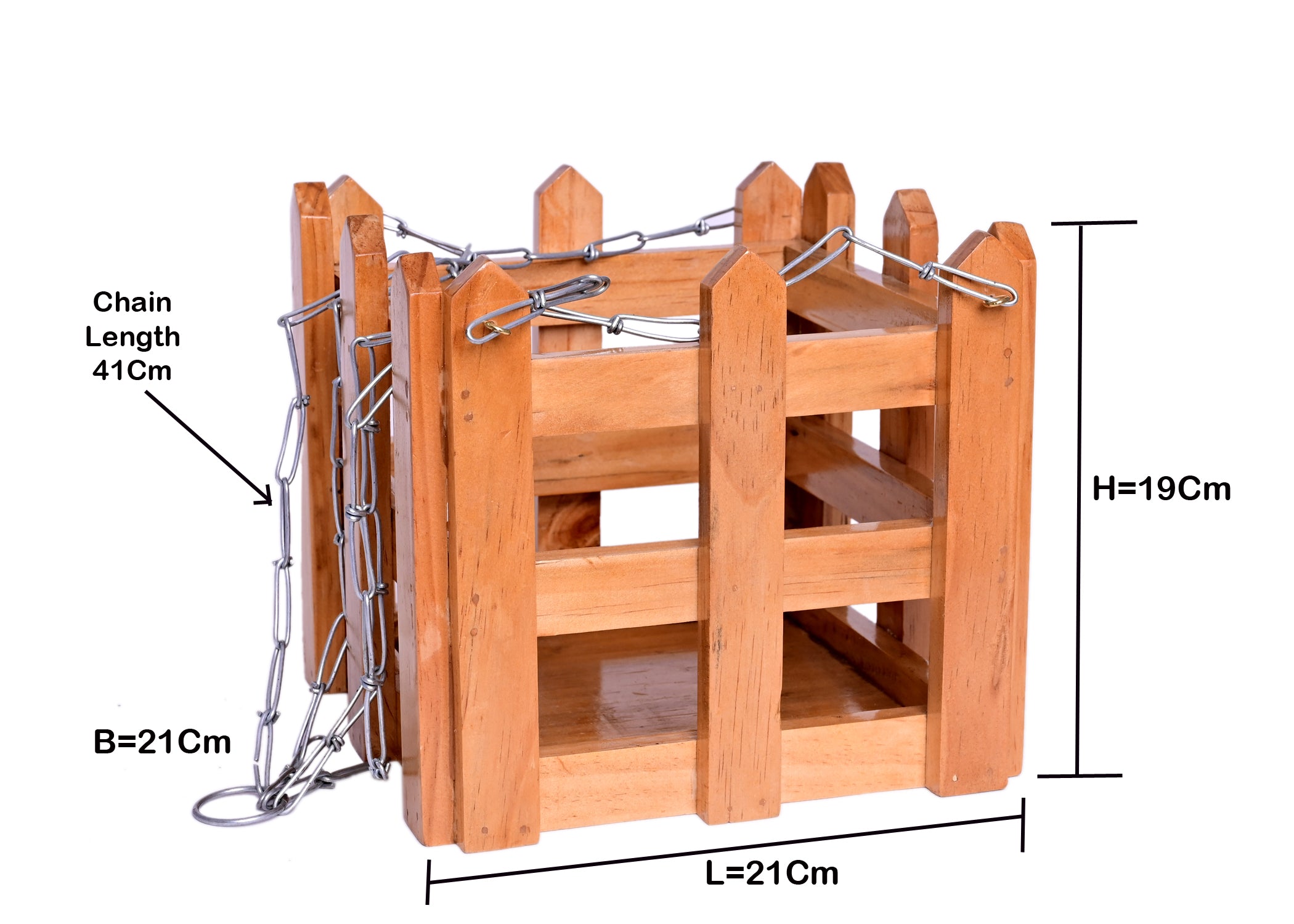 Hanging Fence Style Wooden Planter - myBageecha