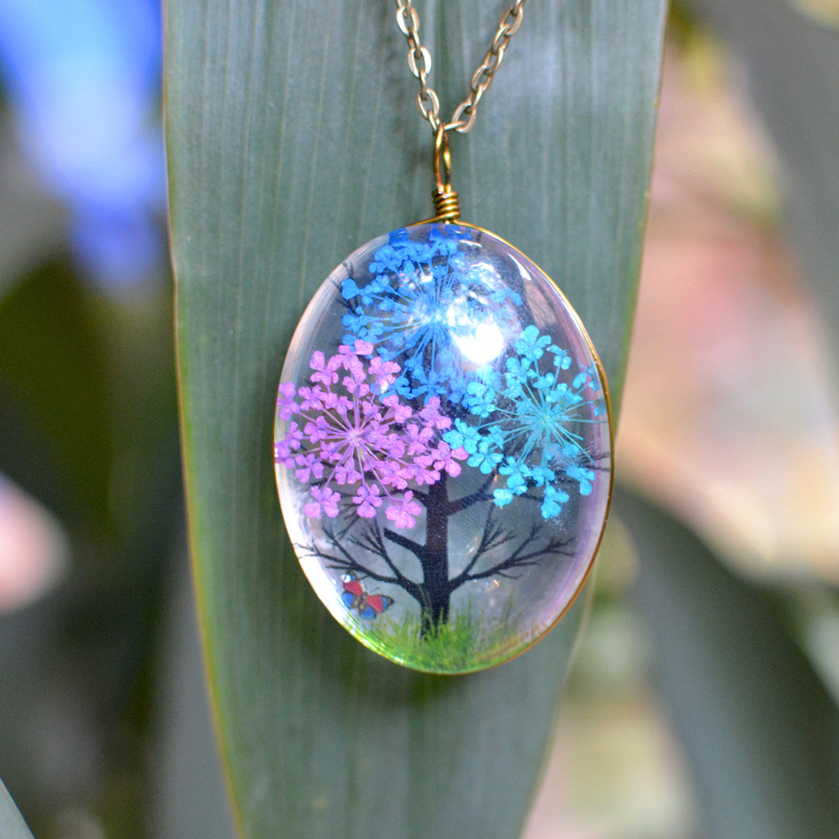 Eternal Spring Real Dried Flower Necklace - myBageecha