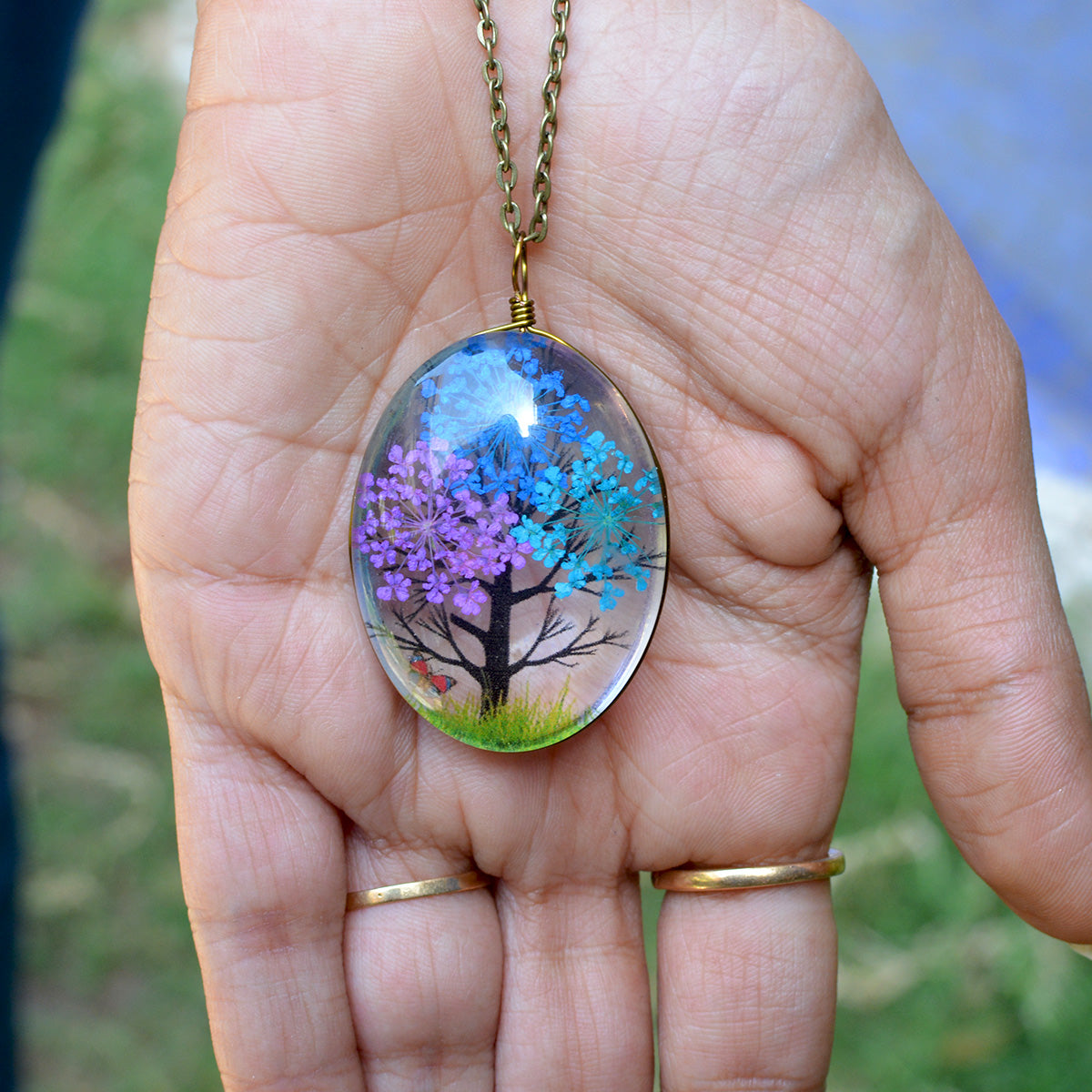 Eternal Spring Real Dried Flower Necklace - myBageecha