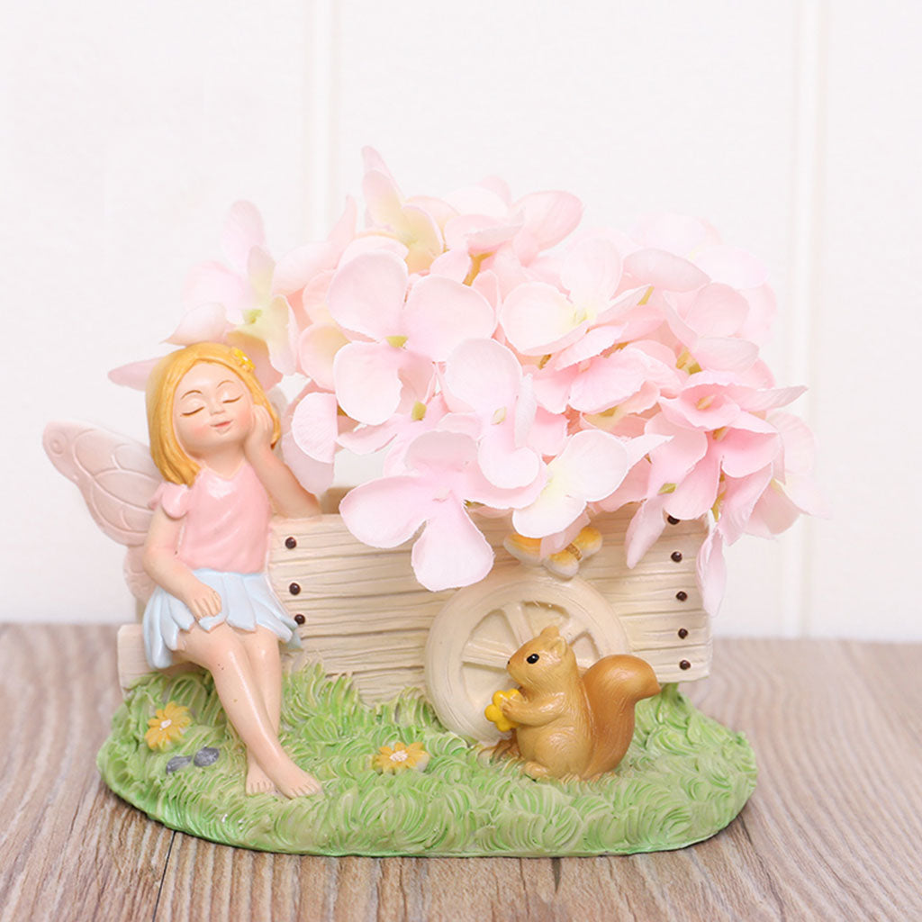 Beautiful Fairy Sitting with Cart Resin Succulent Pot - myBageecha