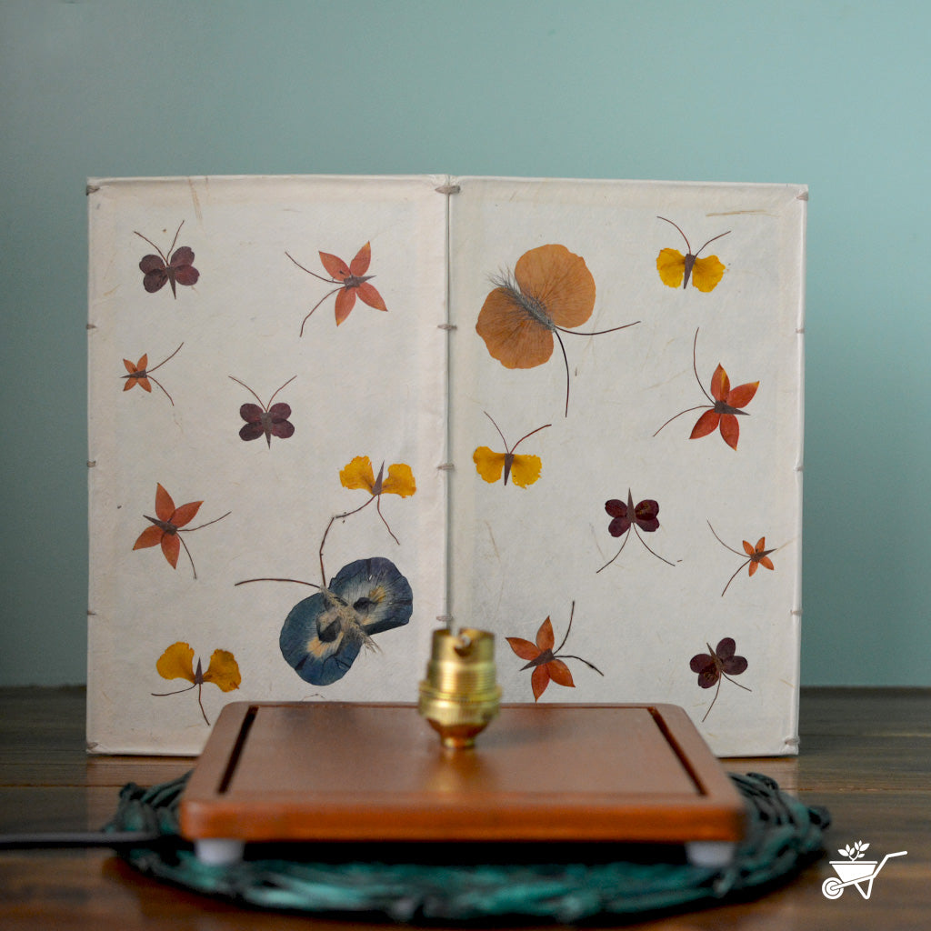 Fluttering Cluster Pressed Flower Lampshade - myBageecha