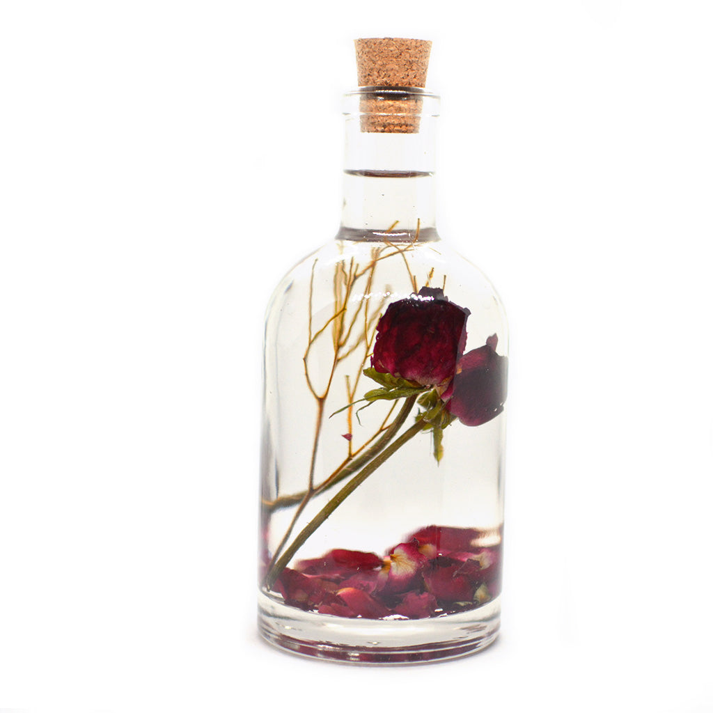 Floraison Quaint Rose Preserved Flower Tabletop on table – refined rose aesthetic.