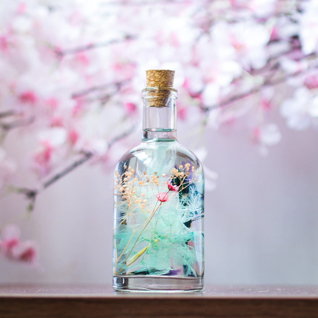 Close-up of Frolicking Blues Preserved Flower Tabletop by myBageecha – playful blue preserved blooms.