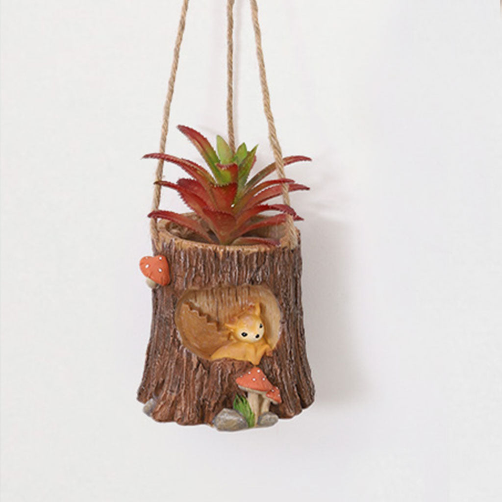 Deer Starring Outside Window Hanging Resin Succulent Pot - myBageecha