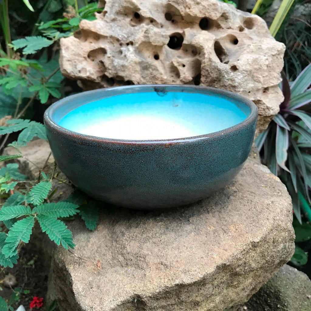 Exotic Metallic Bonsai Ceramic Pot (Medium) – Pacific Blue – myBageecha