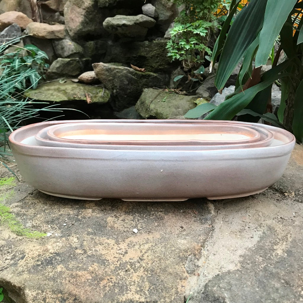 Set of 3  Chiselled Bonsai Ceramic Tray - myBageecha
