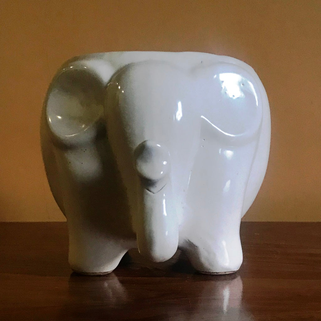 Royal Elephant Ceramic Planter – White – myBageecha