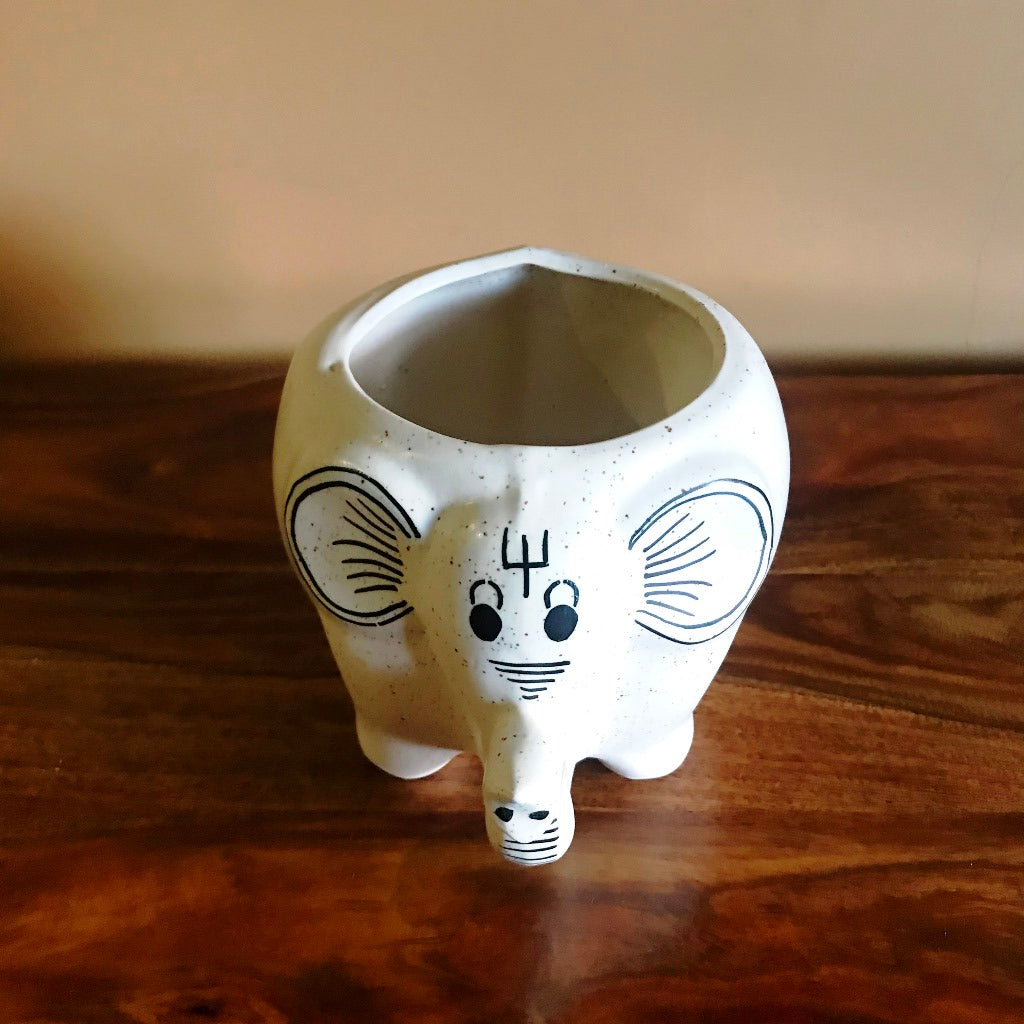 Designer Elephant Ceramic Planter – myBageecha