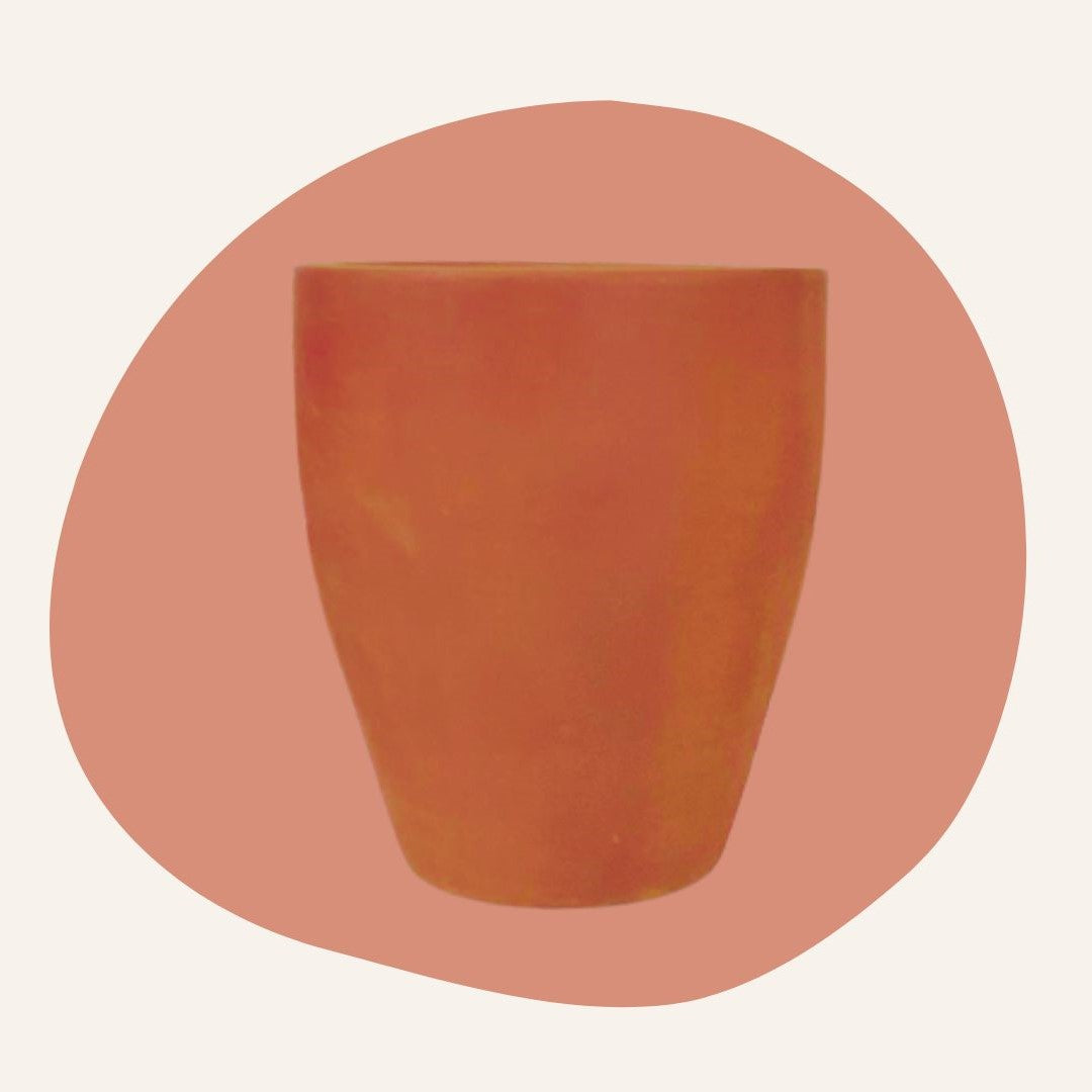 Set of 3 Kurve Terracotta Pot front view – myBageecha