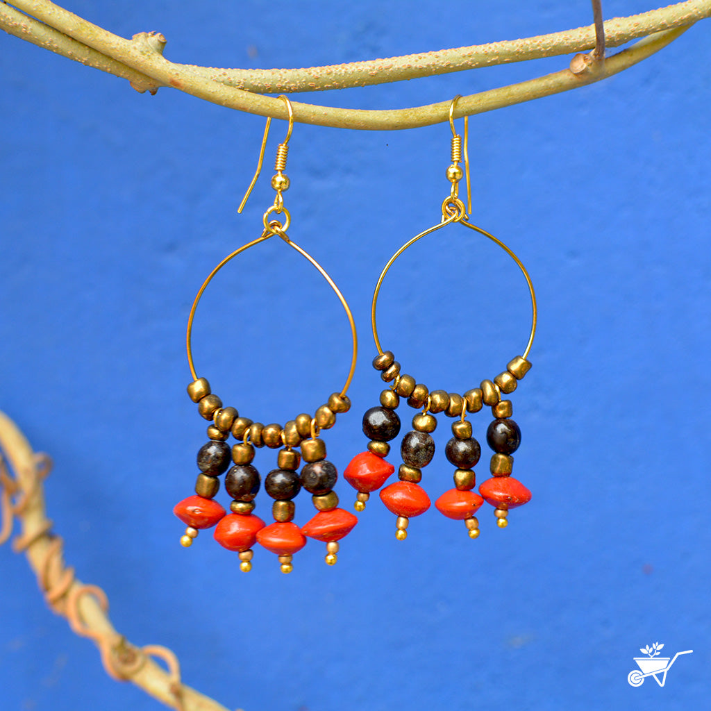 Luminescent Canna Dried Seed Earrings - myBageecha