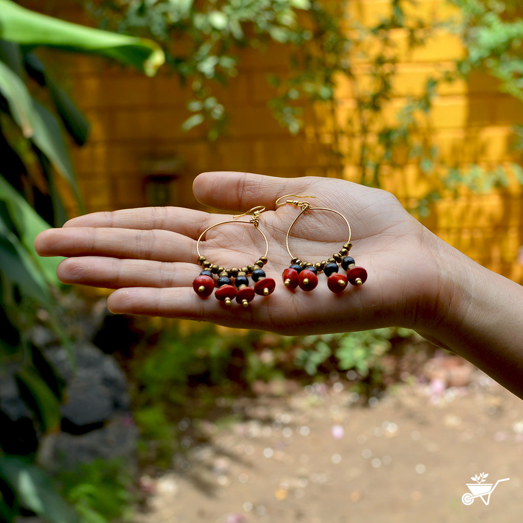 Luminescent Canna Dried Seed Earrings - myBageecha