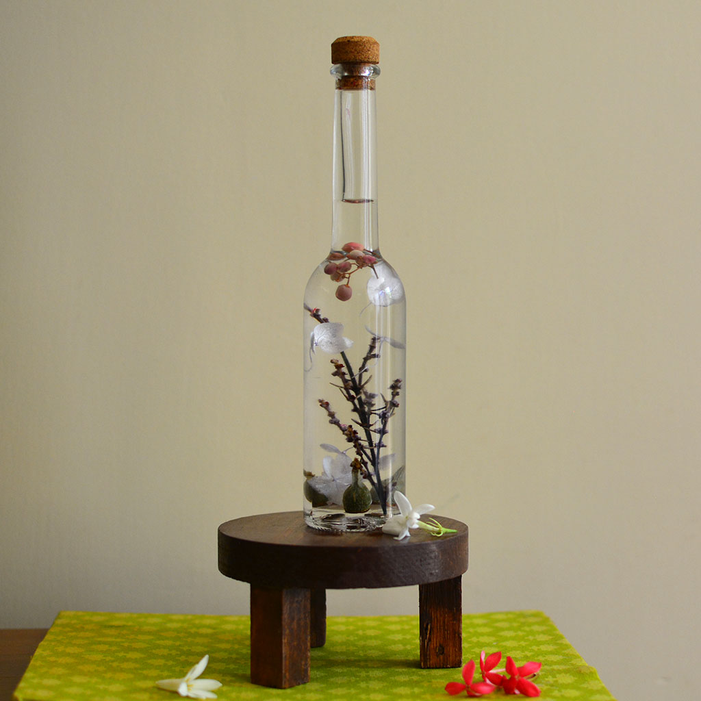 Magical Hinterlands Preserved Flower Tabletop on circular stand – natural countryside-inspired décor.