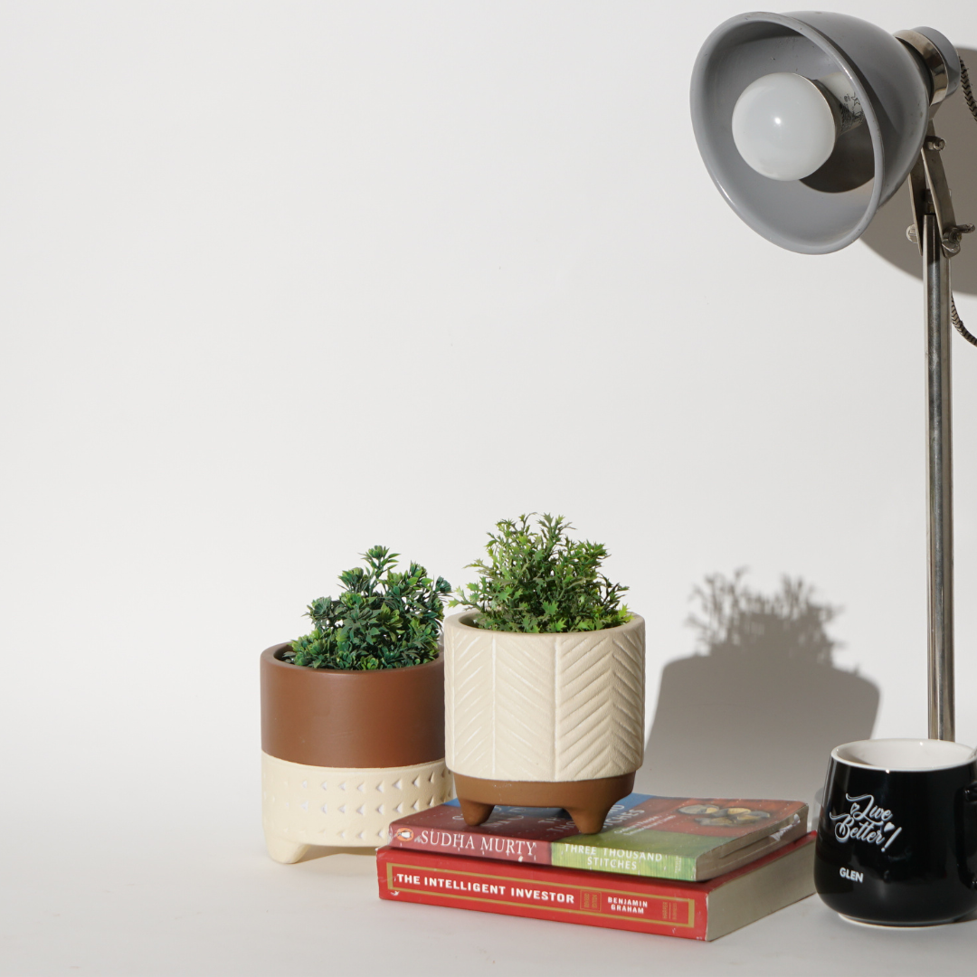 Set of 4 Mini Garden Terracotta Pot front view – myBageecha