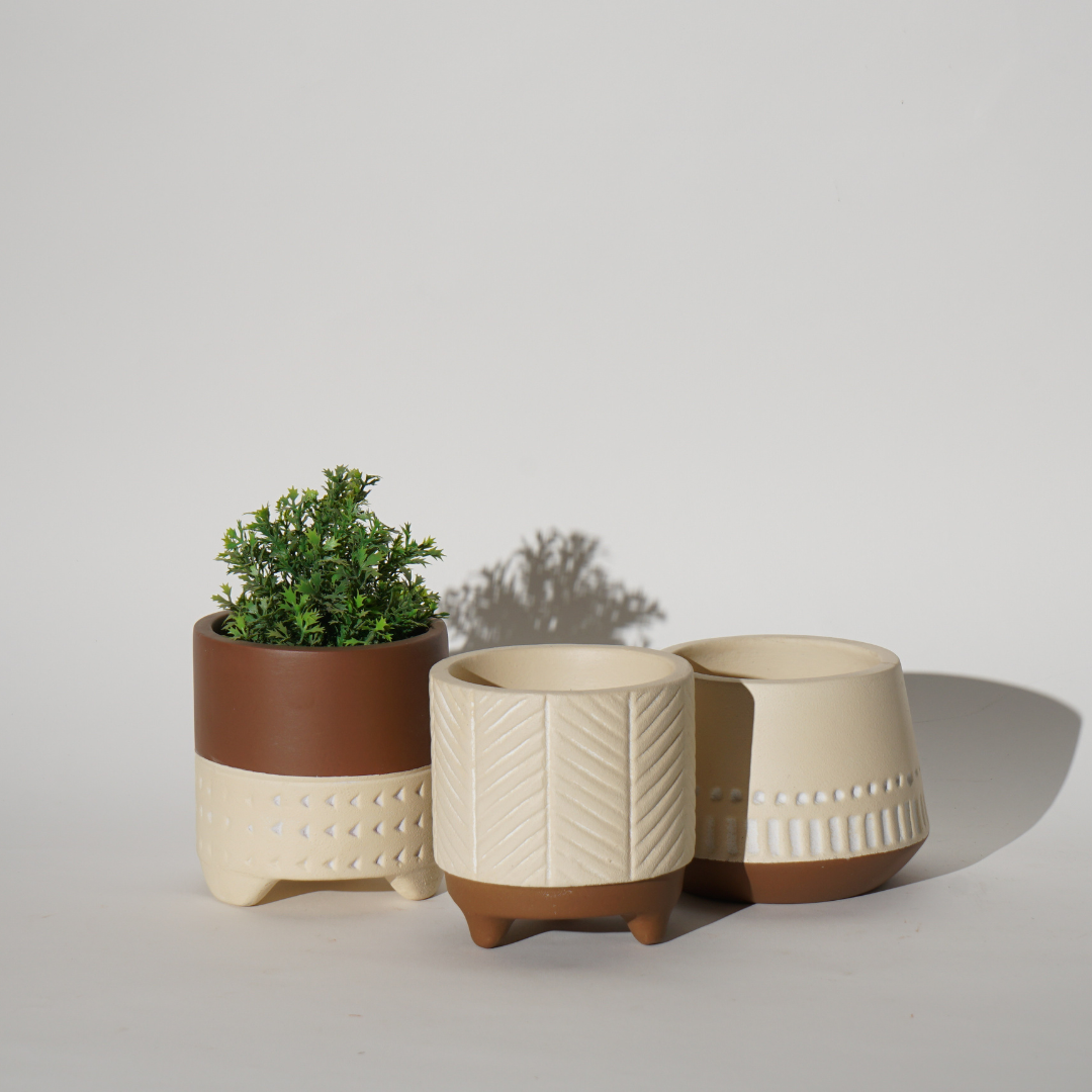 Set of 4 Mini Garden Terracotta Pot - myBageecha