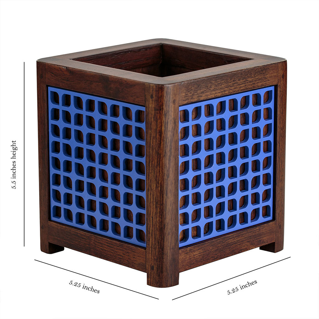 QUBO Leafy Handmade Wooden Indoor Planter Pot - myBageecha