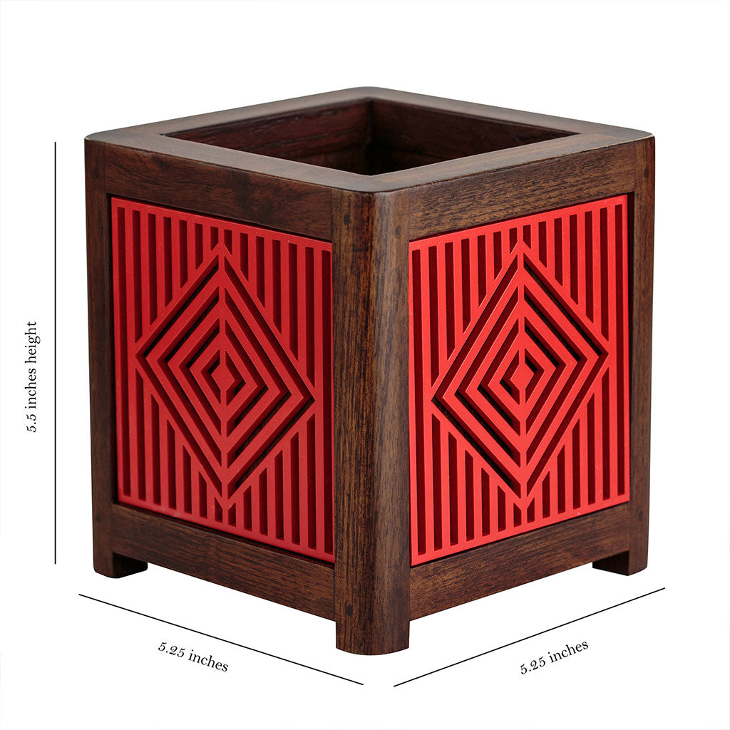 QUBO Liner Handmade Wooden Indoor Planter Pot - myBageecha