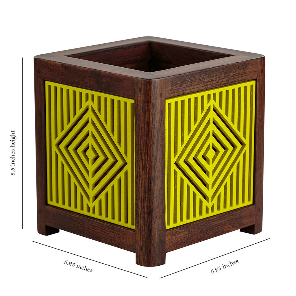 QUBO Liner Handmade Wooden Indoor Planter Pot - myBageecha