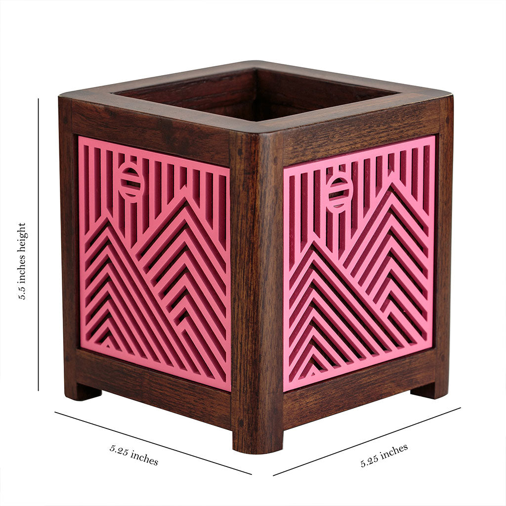 QUBO Story Handmade Wooden Indoor Planter Pot - myBageecha