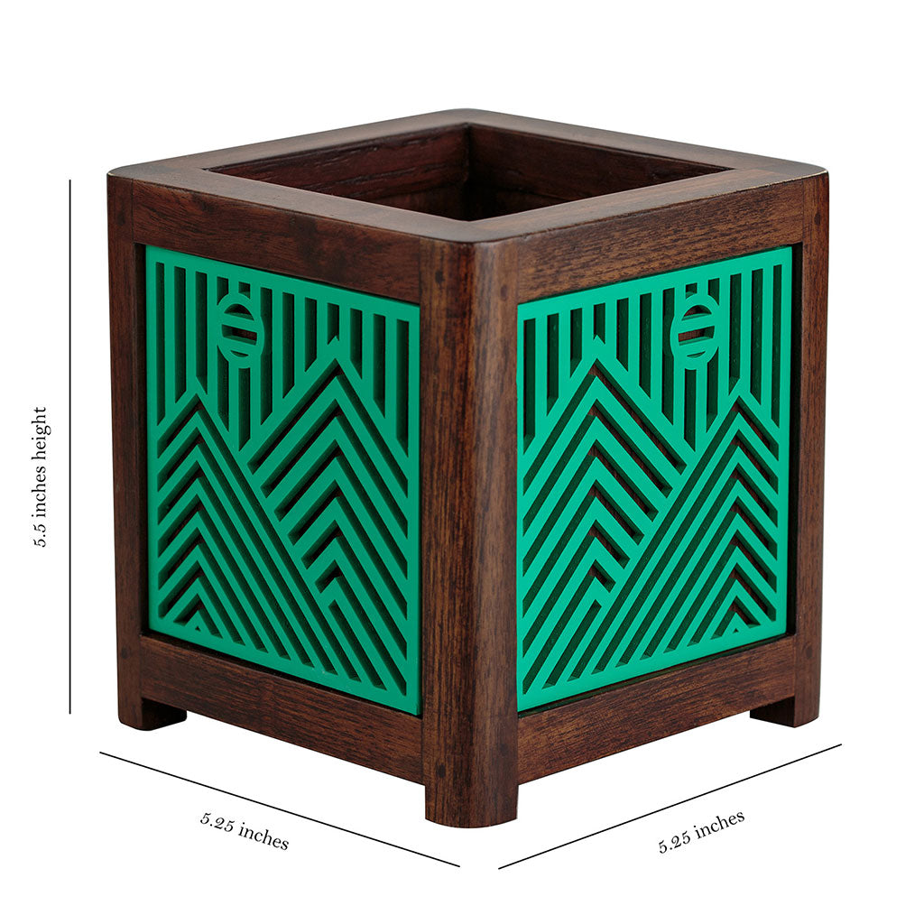 QUBO Story Handmade Wooden Indoor Planter Pot - myBageecha