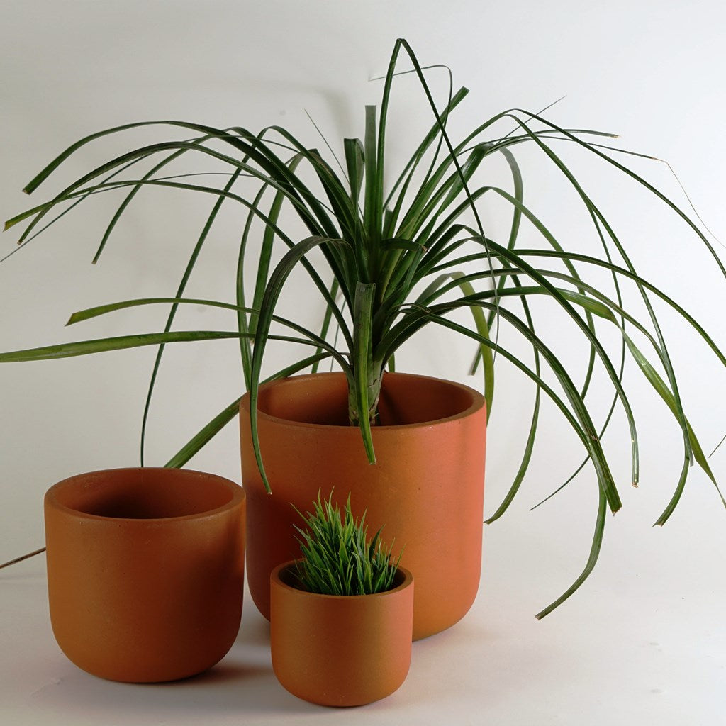 Set of 3 Kyna Terracotta Pot front view – myBageecha