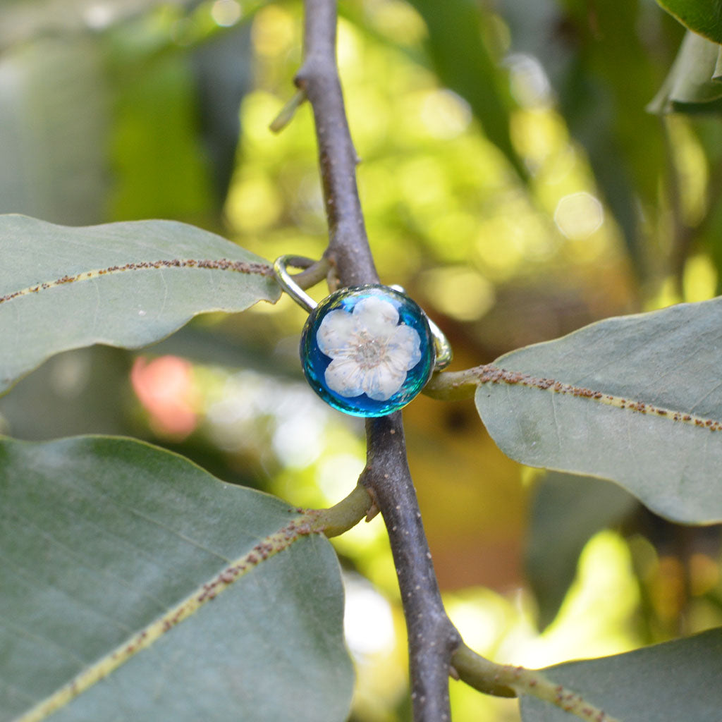 Scented Sapphire Real Dried Flower Ring - myBageecha
