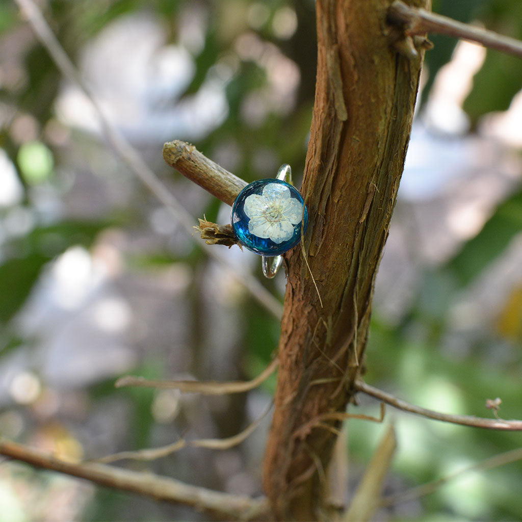 Scented Sapphire Real Dried Flower Ring - myBageecha