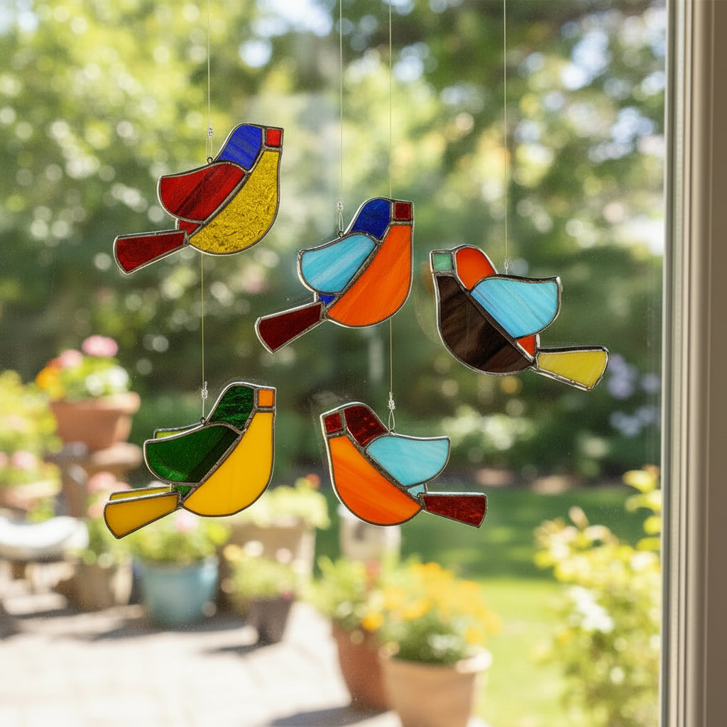 Set of Suncatcher 3D Birds hanging at patio - myBageecha