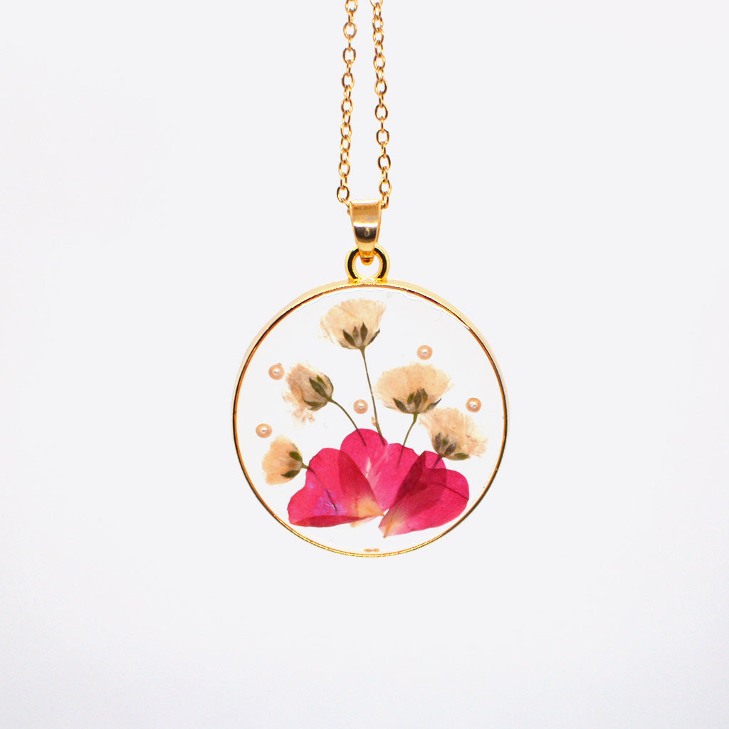 Shimmering Bloom Real Dried Flower Necklace - myBageecha