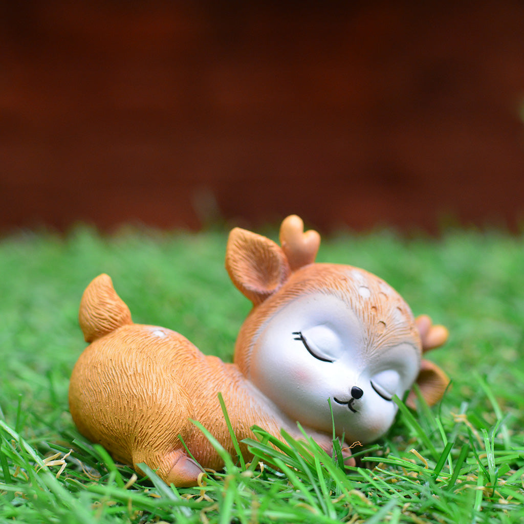 Miniature Sleeping Baby Deer Decor - myBageecha