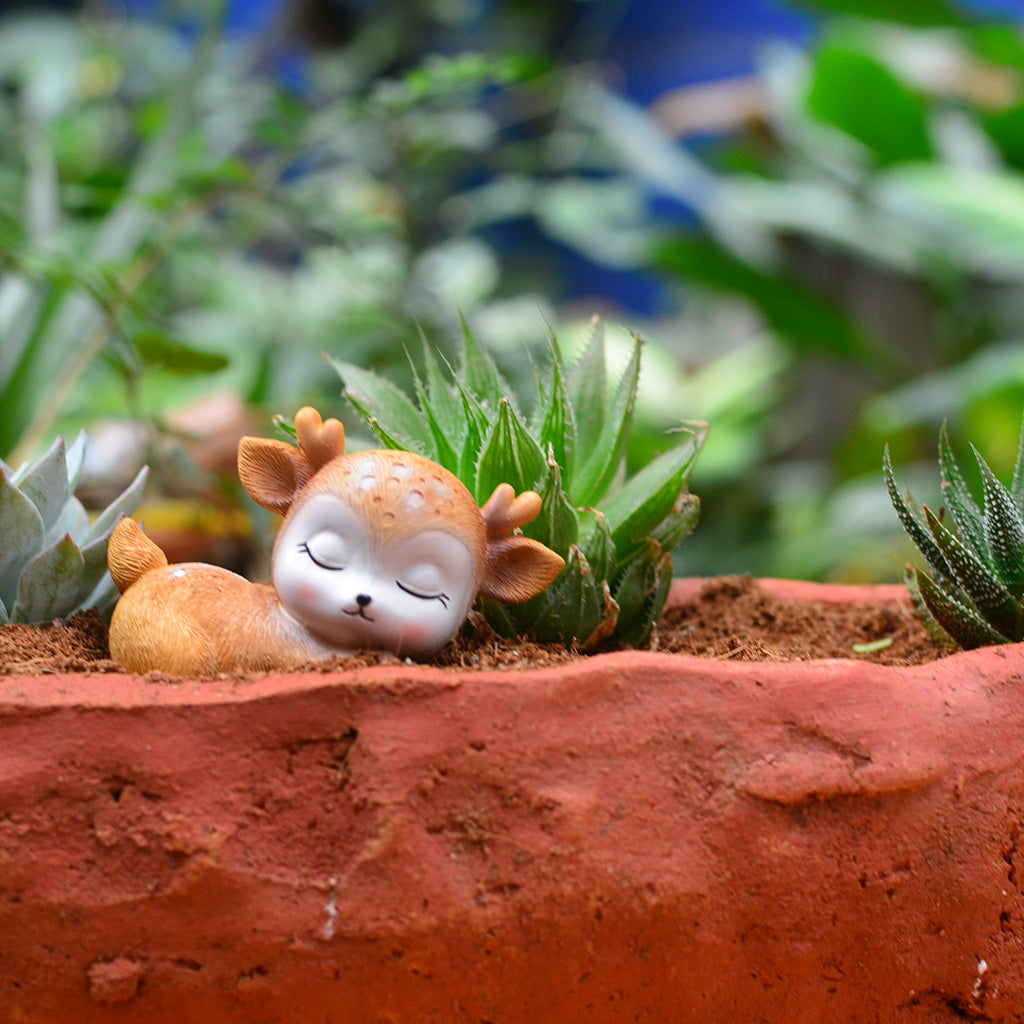 Miniature Sleeping Baby Deer Decor - myBageecha