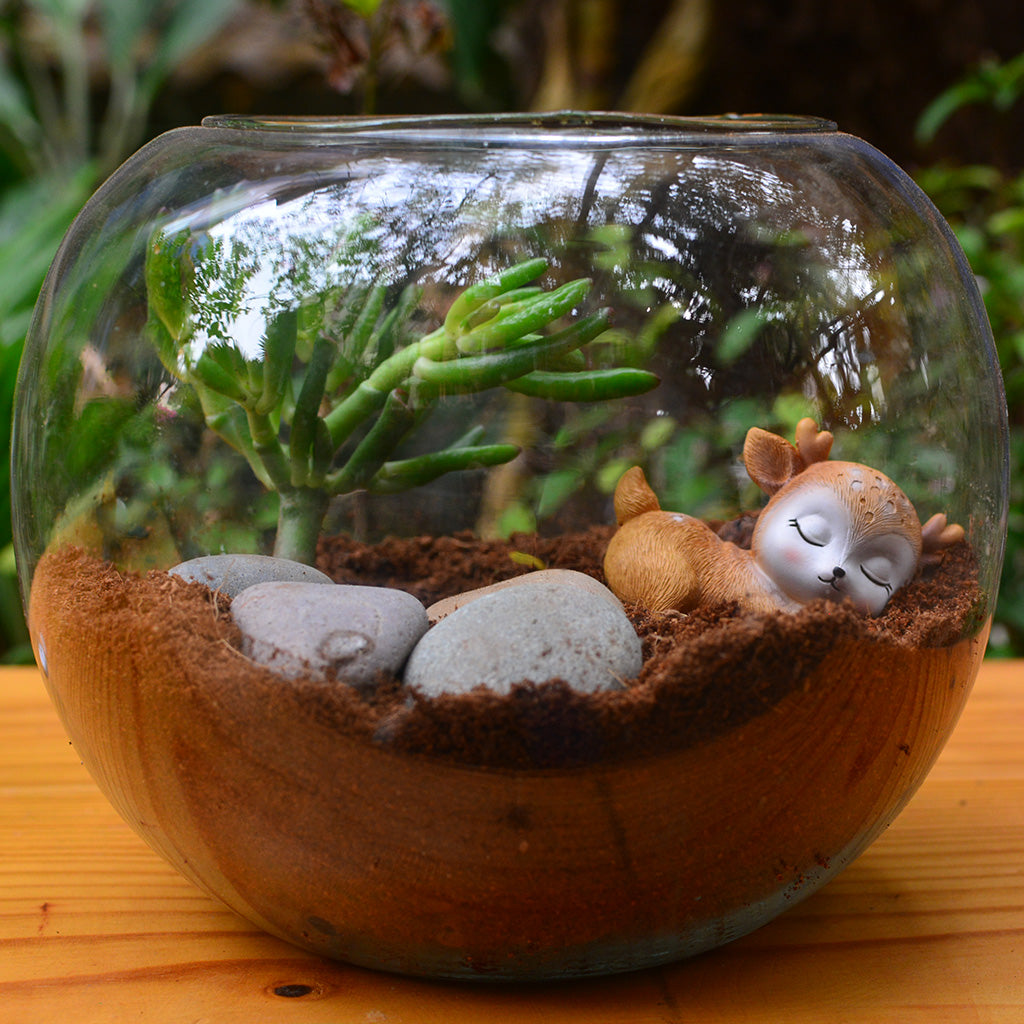 Miniature Sleeping Baby Deer Decor - myBageecha