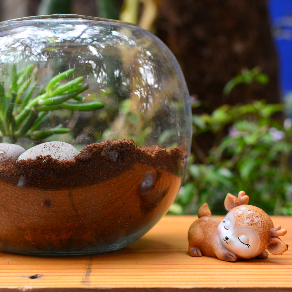 Miniature Sleeping Baby Deer Decor - myBageecha