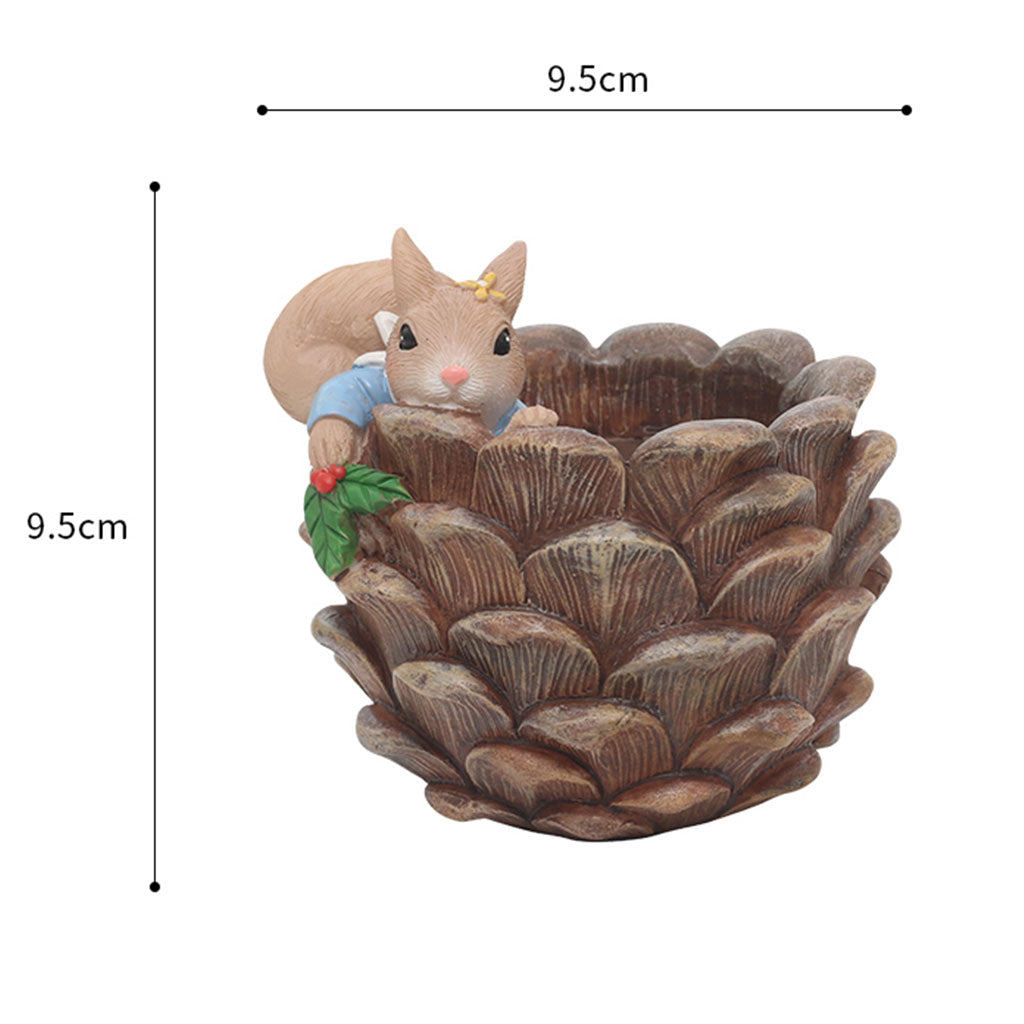 Squirrel in Pine Resin Succulent Pot - myBageecha