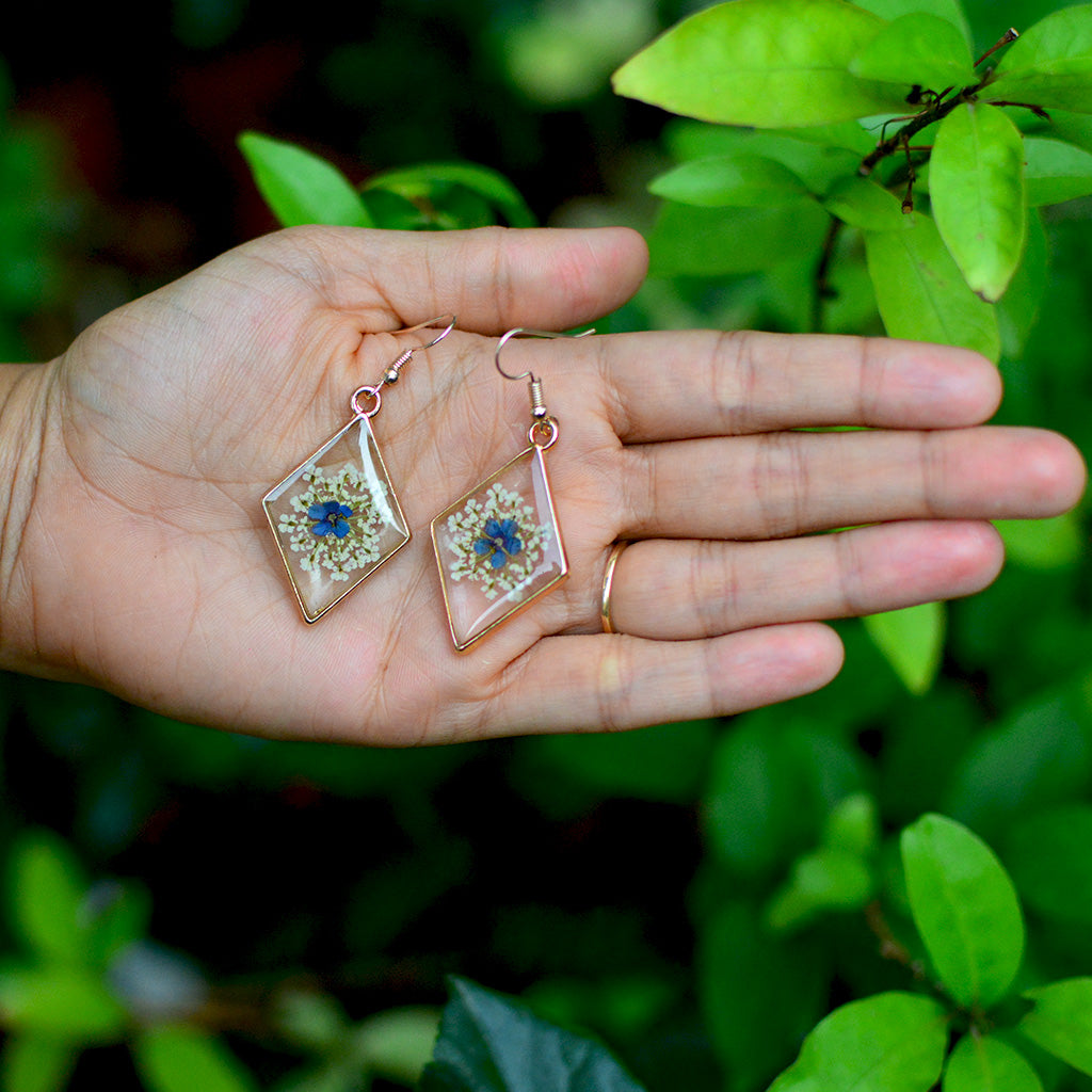 Handcrafted botanical Real Dried Flower Earrings - myBageecha