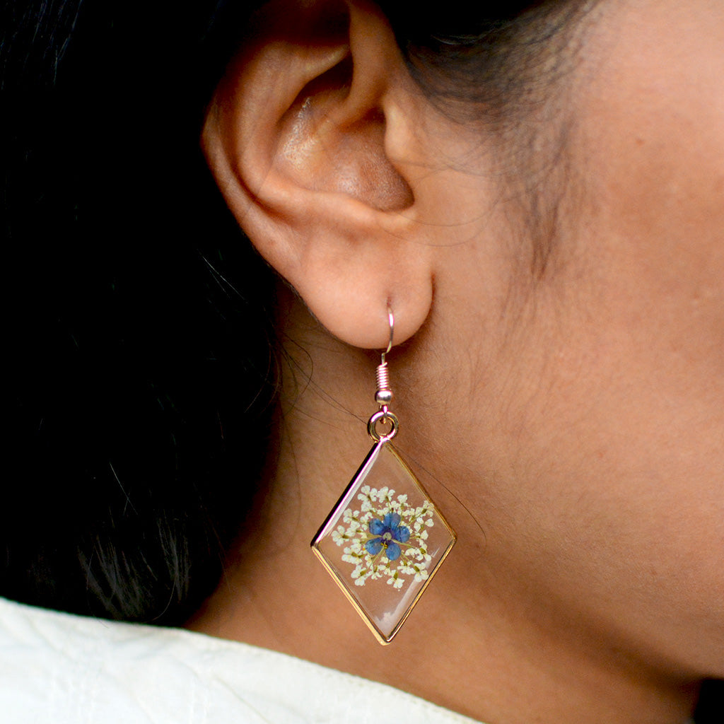 Model wearing Summer Fleur earrings by myBageecha