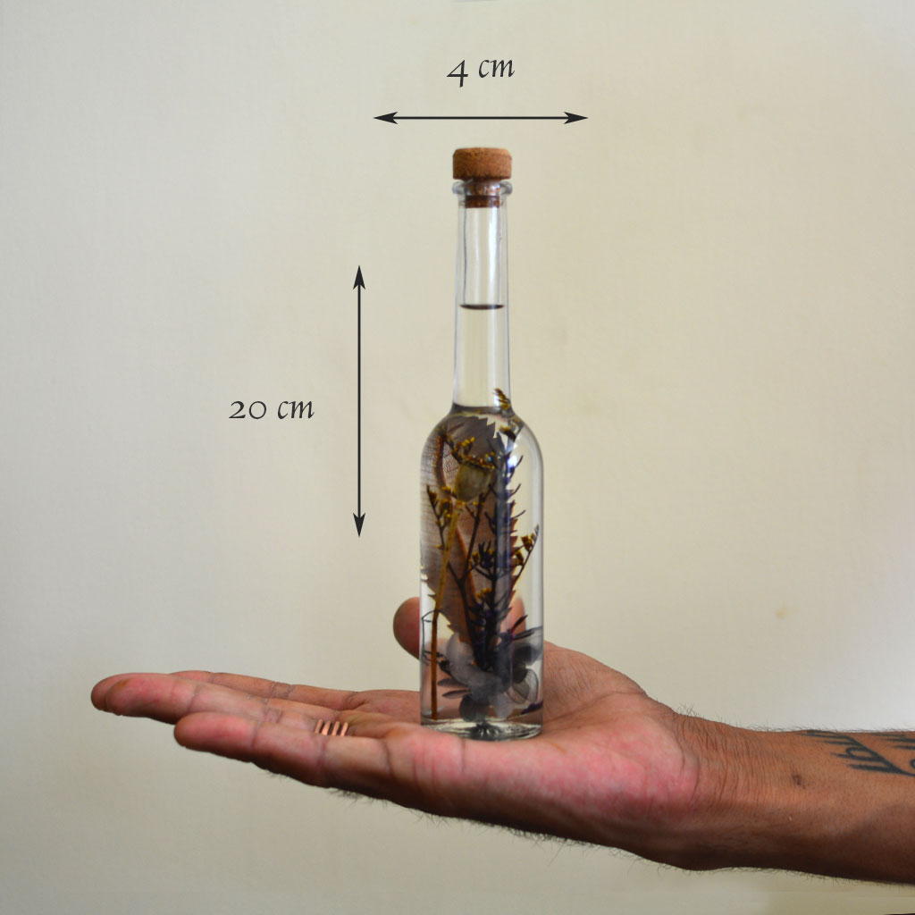 Sunkissed Souvenir Preserved Flower Tabletop shown in hand – sunny preserved décor size.